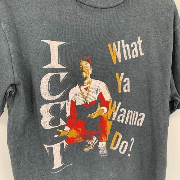And Finally Top Shop Ice T What Ya Wanna Do graphic t-shirt gray new Medium - Picture 3 of 6